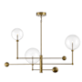 Meridian 3 Light 45" Wide LED Linear Chandelier Natural Brass
