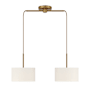 Meridian 2 Light 29" Wide Drum Chandelier Natural Brass