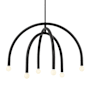 Meridian 6 Light 30" Wide Abstract Chandelier Matte Black