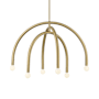 Meridian 6 Light 30" Wide Abstract Chandelier Natural Brass