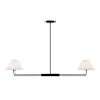 Meridian Pleated 2 Light 44" Wide Linear Chandelier Matte Black