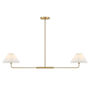 Meridian Pleated 2 Light 44" Wide Linear Chandelier Natural Brass