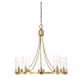 Meridian 5 Light Chandelier Natural Brass