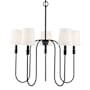 Meridian 5 Light 27" Wide Chandelier with Fabric Shade Aged Iron