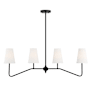 Meridian 4-Light Linear Chandelier Matte Black