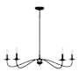 Meridian 5 Light 7" Tall Taper Candle Style Chandelier Matte Black