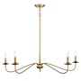 Meridian 5 Light 7" Tall Taper Candle Style Chandelier Natural Brass