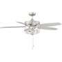 Meridian 52" Industrial Indoor Ceiling Fan - Light Kit Included Brushed Nickel