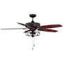 Meridian 52" Industrial Indoor Ceiling Fan - Light Kit Included Oil Rubbed Bronze