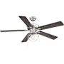 Meridian 52" 5 Blade Dual Mounting Indoor Ceiling Fan Brushed Nickel