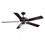 Meridian 52" 5 Blade Dual Mounting Indoor Ceiling Fan Oil Rubbed Bronze