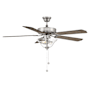 Meridian 52" 5 Blade Indoor Ceiling Fan Brushed Nickel