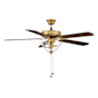 Meridian 52" 5 Blade Indoor Ceiling Fan Natural Brass