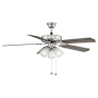 Meridian 52" 5 Blade 3 Light Indoor LED Ceiling Fan Brushed Nickel