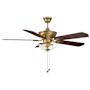 Meridian 52" 5 Blade Indoor / Outdoor Ceiling Fan Natural Brass