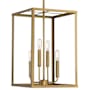 Meridian 4 Light 12" Wide Pendant Natural Brass