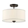 Meridian 2 Light 13" Wide Semi-Flush Drum Ceiling Fixture Oil Rubbed Bronze