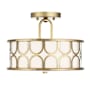 Meridian 2 Light 13" Wide Semi-Flush Drum Ceiling Fixture Natural Brass