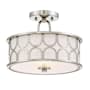 Meridian 2 Light 13" Wide Semi-Flush Drum Ceiling Fixture Polished Nickel