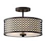 Meridian 2 Light 13" Wide Semi-Flush Drum Ceiling Fixture Oil Rubbed Bronze
