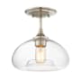 Meridian Single Light 11" Wide Semi-Flush Ceiling Fixture Brushed Nickel