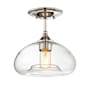 Meridian Single Light 11" Wide Semi-Flush Ceiling Fixture Polished Nickel