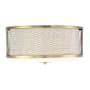 Meridian 3 Light 15" Wide Flush Mount Drum Ceiling Fixture Natural Brass