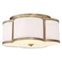 Meridian 3 Light 16" Wide Flush Mount Drum Ceiling Fixture Natural Brass