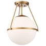 Meridian 1-Light Semi-Flush Mount Natural Brass