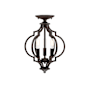 Meridian 3 Light 11" Wide Semi-Flush Ceiling Fixture Oil Rubbed Bronze