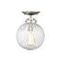 Meridian Single Light 8" Wide Semi-Flush Globe Ceiling Fixture Brushed Nickel