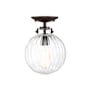 Meridian Single Light 8" Wide Semi-Flush Globe Ceiling Fixture Oil Rubbed Bronze