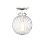 Meridian Single Light 8" Wide Semi-Flush Globe Ceiling Fixture Polished Nickel