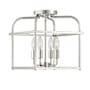 Meridian 4 Light 12" Wide Semi-Flush Ceiling Fixture Polished Nickel
