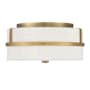 Meridian 2 Light 13" Wide Flush Mount Drum Ceiling Fixture Natural Brass
