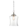 Meridian Single Light Natural Brass Pendant Brushed Nickel