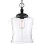 Meridian Single Light Natural Brass Pendant Matte Black