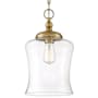 Meridian Single Light Natural Brass Pendant Natural Brass