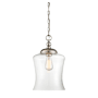 Meridian Single Light Natural Brass Pendant Polished Nickel