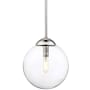 Meridian 8" Wide Mini Pendant with Clear Glass Shade Chrome