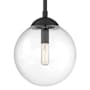 Meridian 8" Wide Mini Pendant with Clear Glass Shade Matte Black