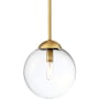 Meridian 8" Wide Mini Pendant with Clear Glass Shade Natural Brass