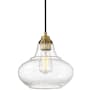 Meridian Single Light 10" Wide Pendant Natural Brass