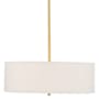 Meridian 3 Light 18" Wide Pendant Warm Brass