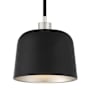 Meridian 9" Wide Mini Pendant Matte Black / Polished Nickel