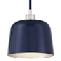 Meridian 9" Wide Mini Pendant Navy Blue / Polished Nickel