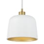 Meridian 9" Wide Mini Pendant White / Natural Brass