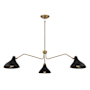 Meridian 3 Light 55" Wide Chandelier Matte Black / Natural Brass