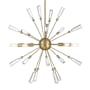 Meridian 5 Light 26" Wide Abstract Sputnik Chandelier Natural Brass