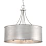 Meridian 4 Light 18" Wide Pendant with Metal Drum Shade Antique Silver